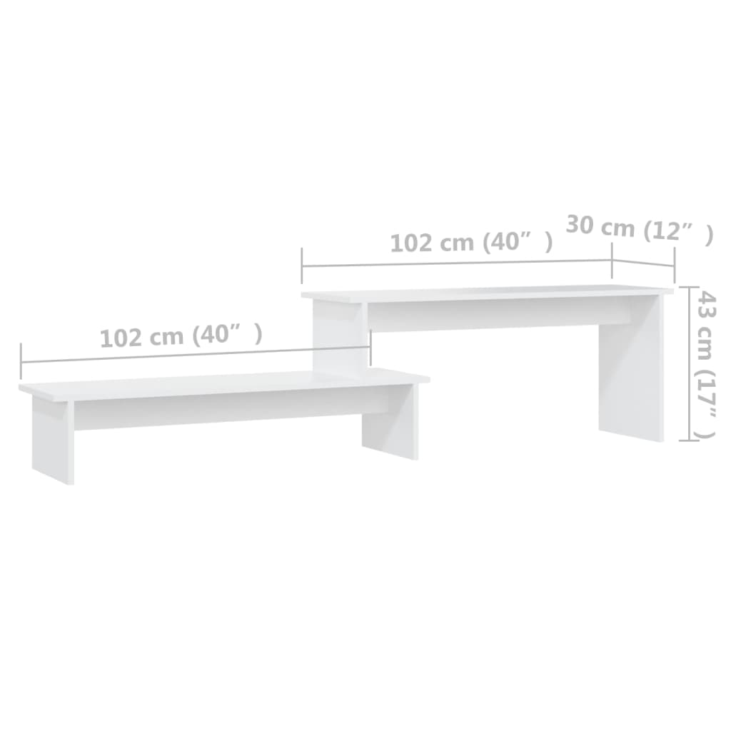 Mueble para TV madera blanco 180x30x43 cm vidaXL