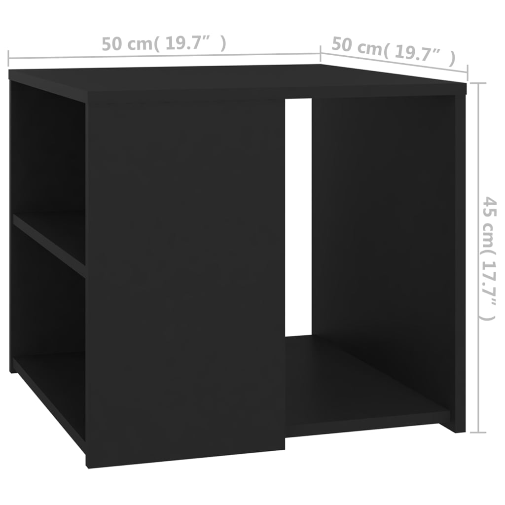 Mesa auxiliar madera negro 50x50x45 cm vidaXL