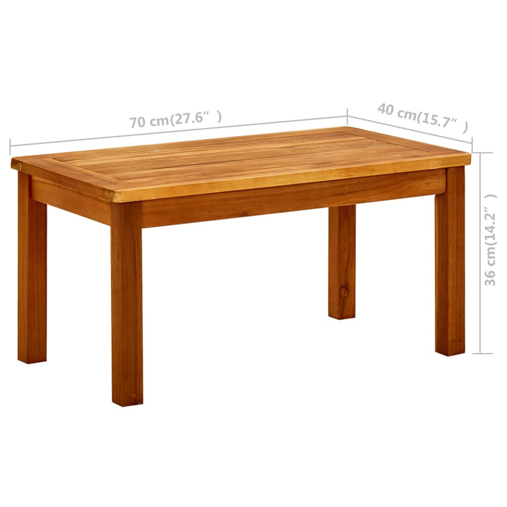 Mesa de centro de jardín madera maciza de acacia 70x40x36 cm vidaXL