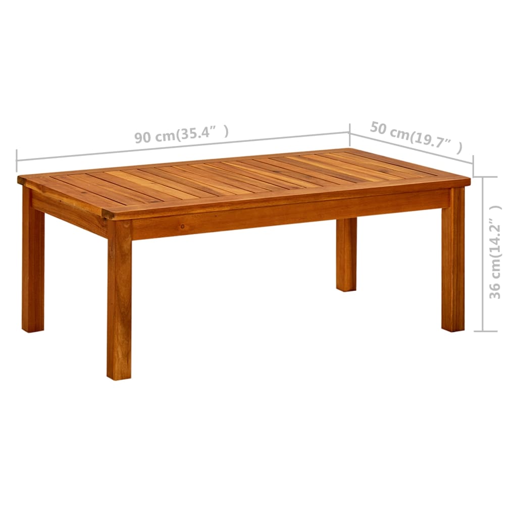 Mesa de centro de jardín madera maciza de acacia 90x50x36 cm vidaXL