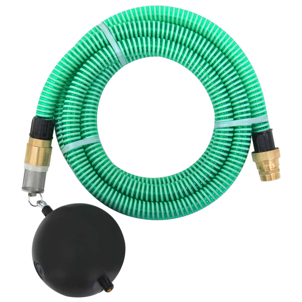 Vetonek Manguera de succión con conectores de latón PVC verde 29 mm 3 m