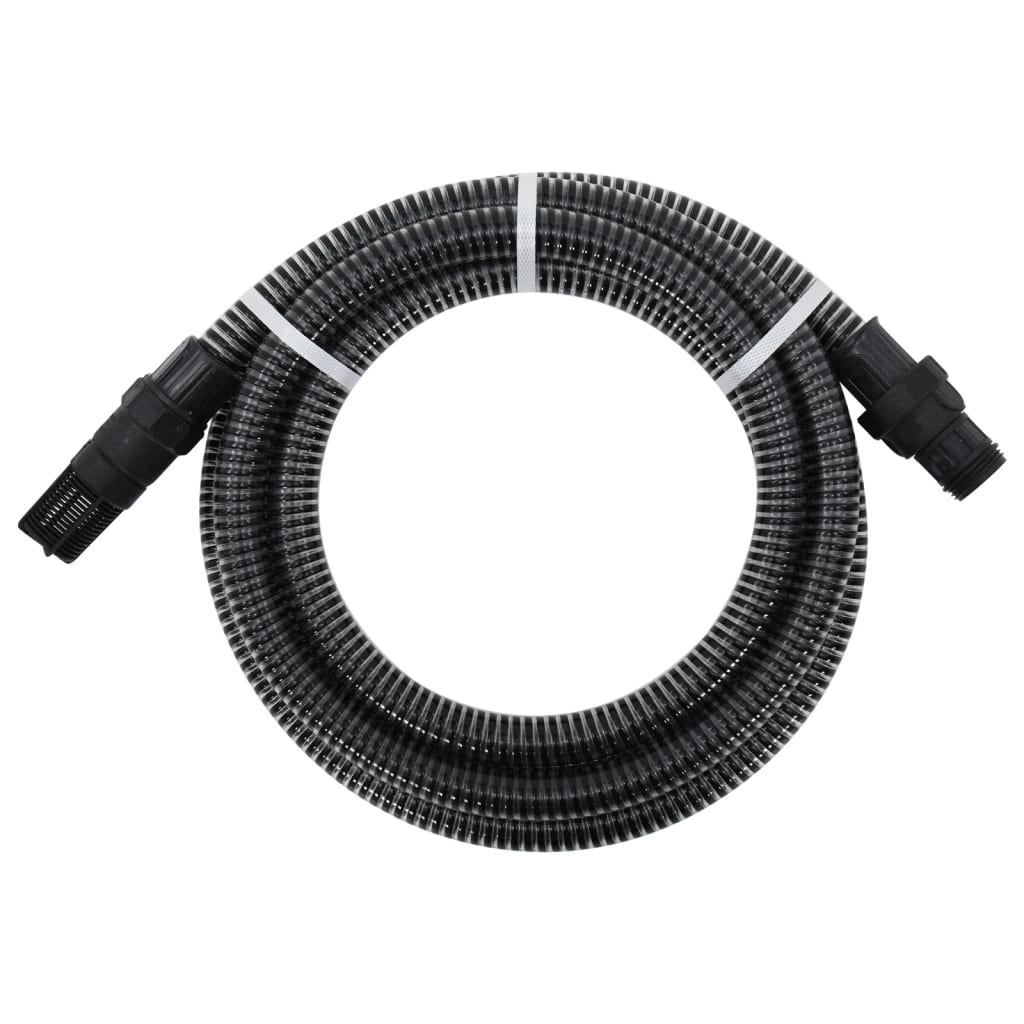 Vetonek Manguera de succión con conectores de PVC PVC negro 26 mm 4 m