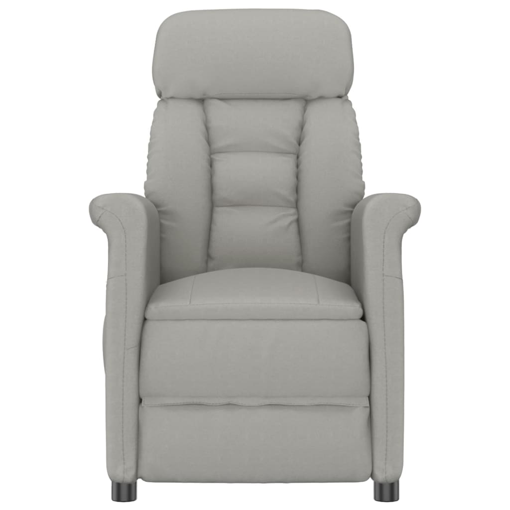 Sillón reclinable eléctrico piel de ante sintética gris claro vidaXL