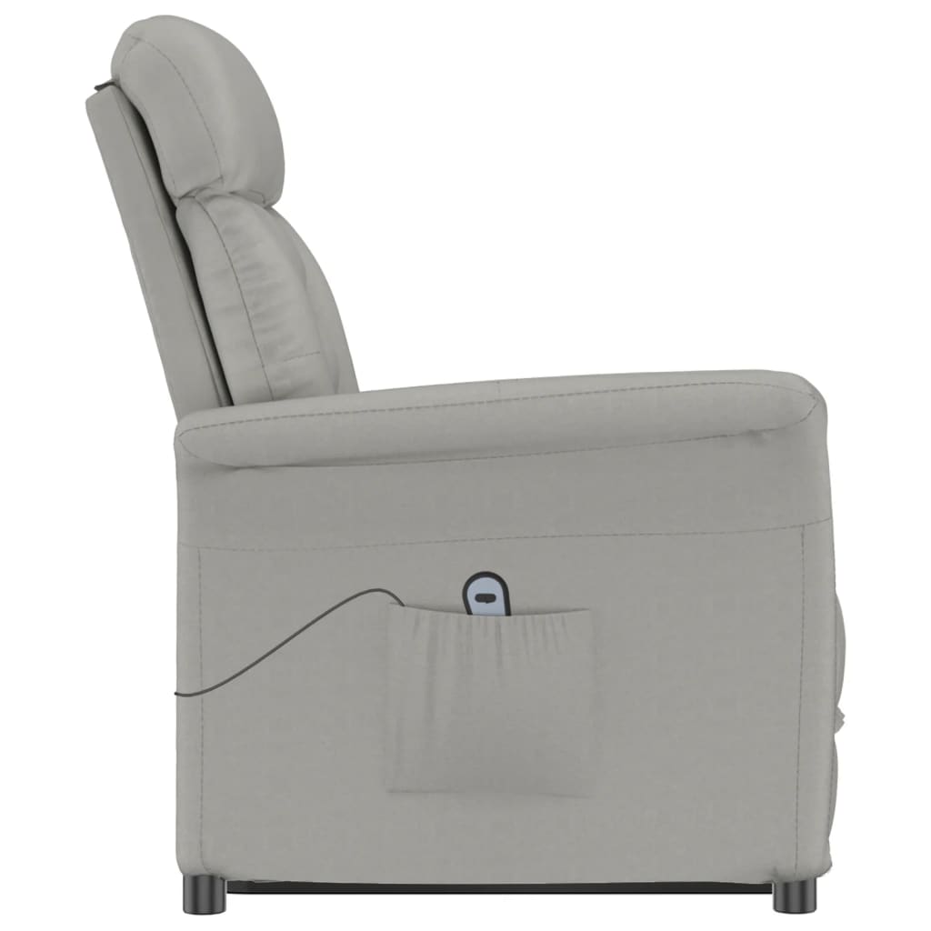 Sillón reclinable eléctrico piel de ante sintética gris claro vidaXL