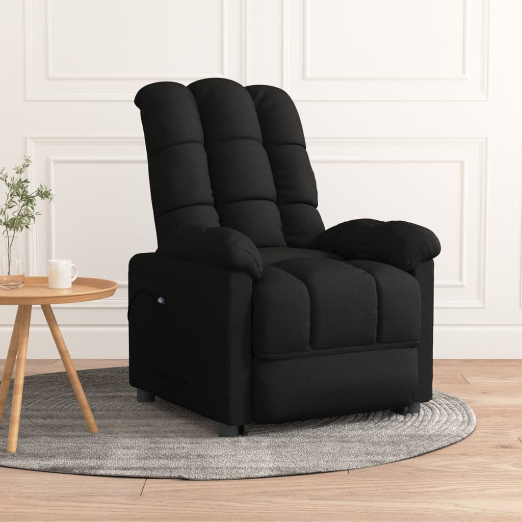 Vetonek Sillón reclinable eléctrico de tela negro