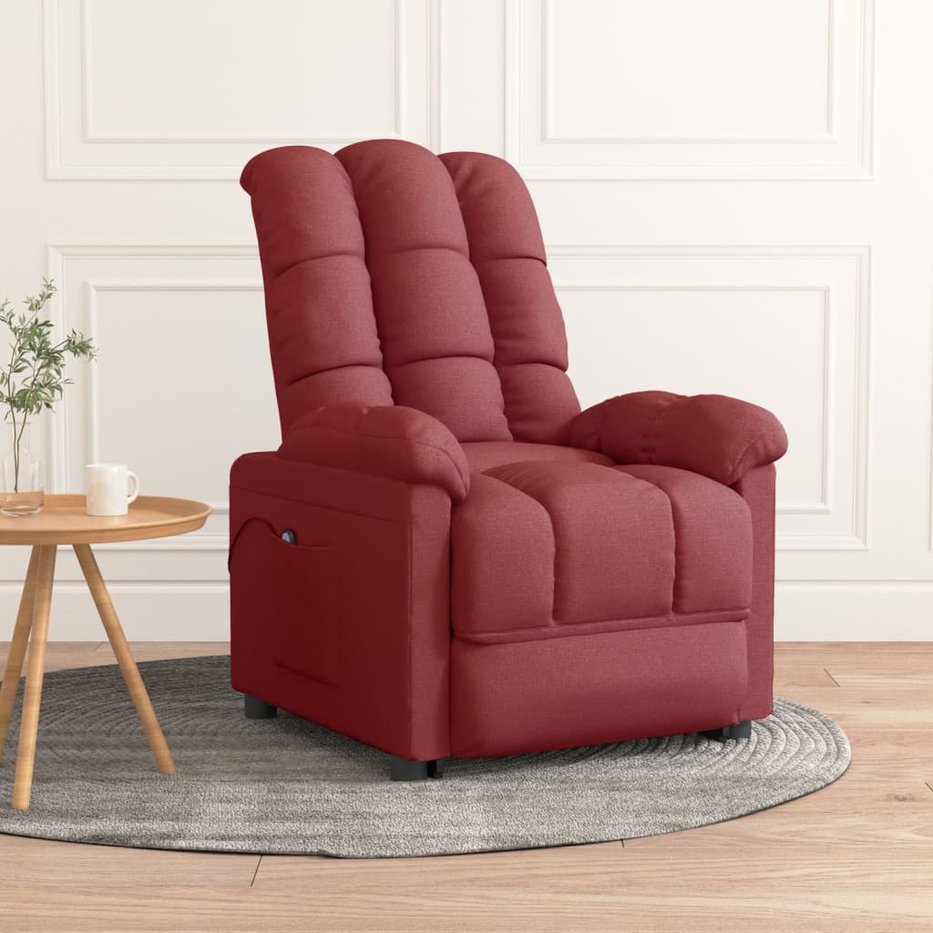 Vetonek Sillón reclinable eléctrico tela rojo tinto