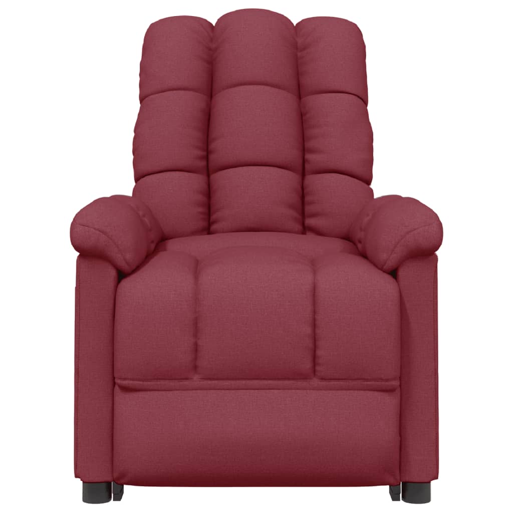 Sillón reclinable eléctrico tela rojo tinto vidaXL