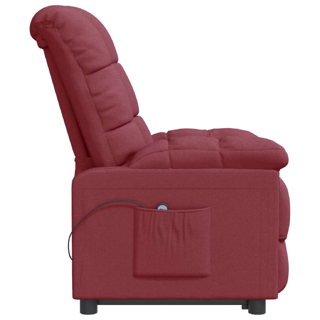 Sillón reclinable eléctrico tela rojo tinto vidaXL