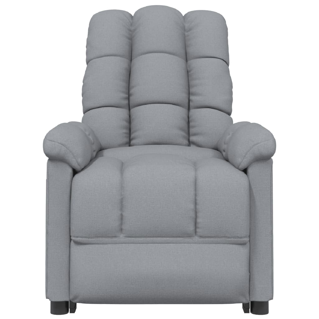 Sillón de masaje eléctrico tela gris claro vidaXL