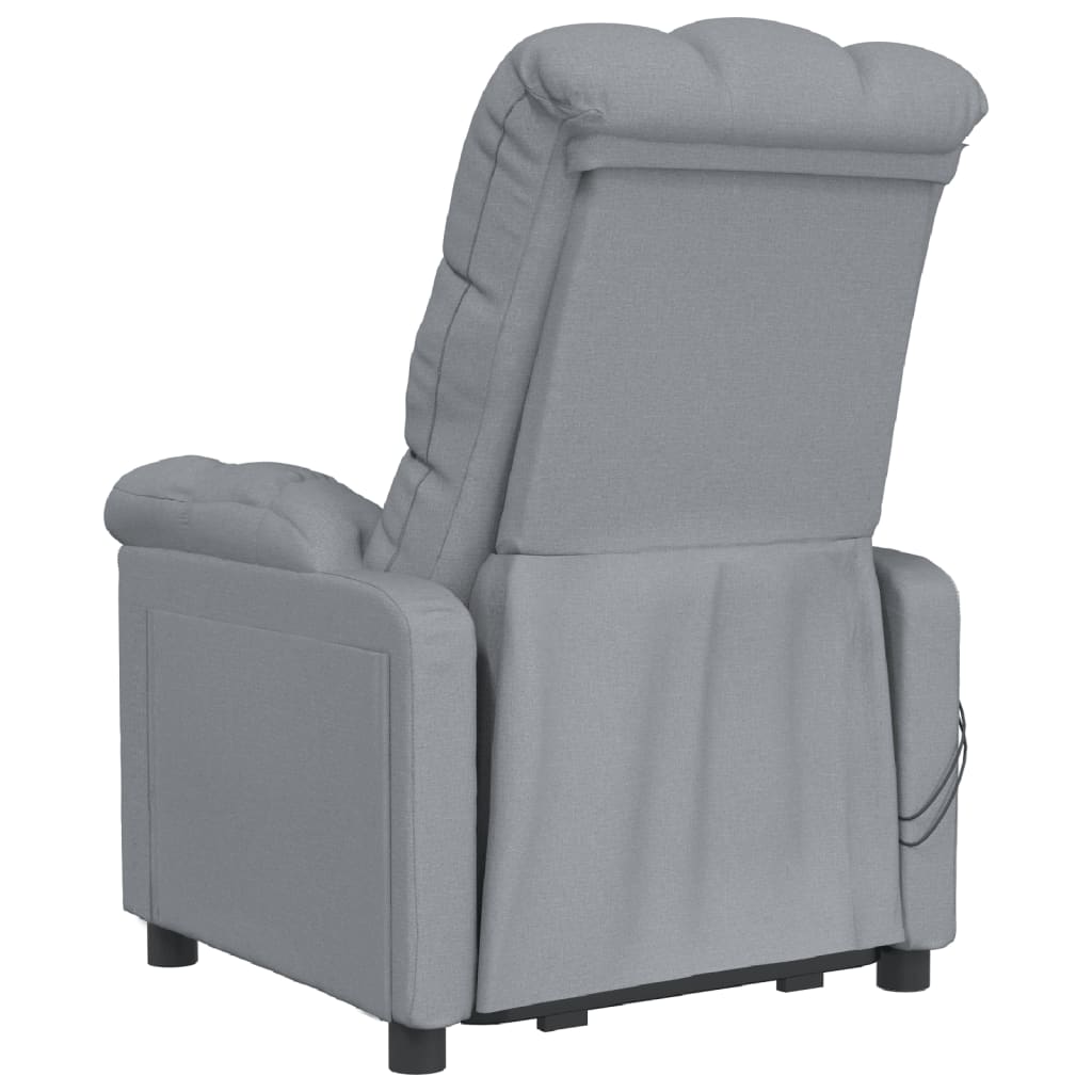 Sillón de masaje eléctrico tela gris claro vidaXL