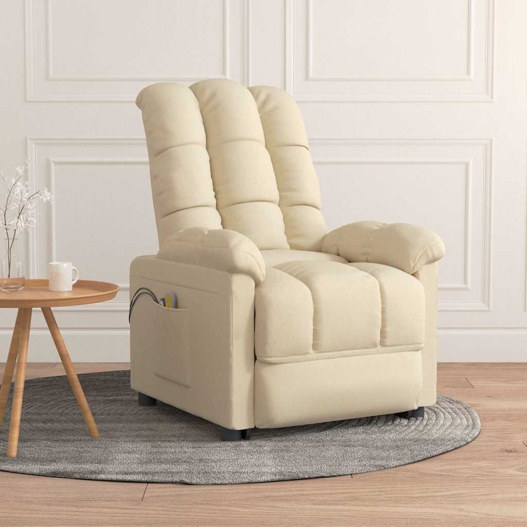 Vetonek Sillón de masaje eléctrico tela color crema