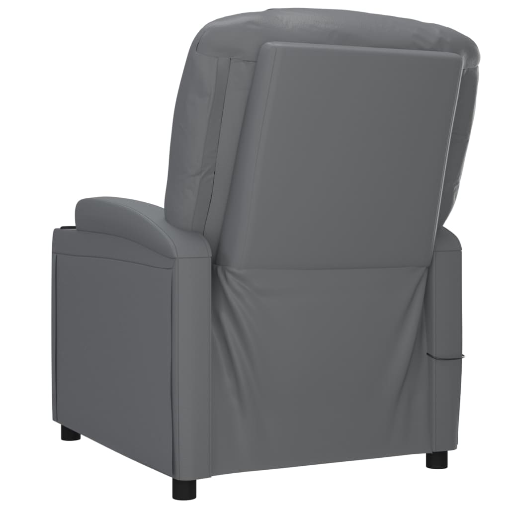 Sillón reclinable eléctrico cuero sintético gris antracita vidaXL