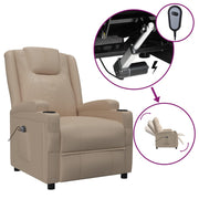 Sillón reclinable eléctrico de cuero sintético color capuchino V9810 Vetonek