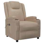 Sillón reclinable eléctrico de cuero sintético color capuchino V9810 Vetonek