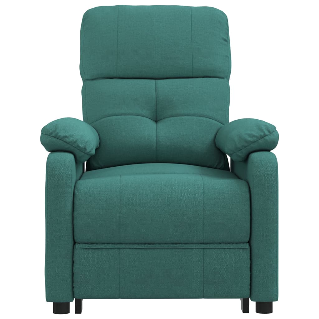 Sillón reclinable eléctrico tela verde oscuro vidaXL