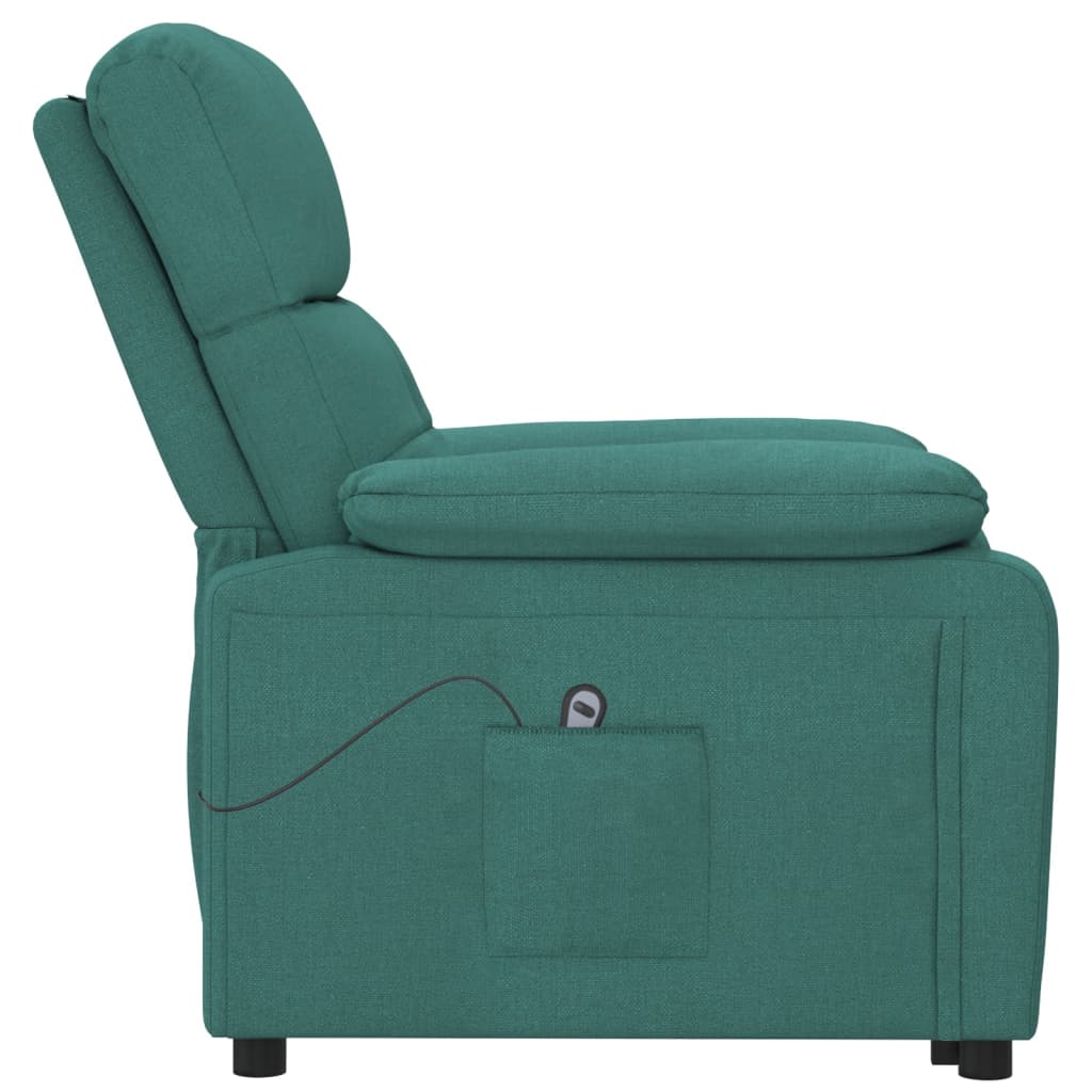 Sillón reclinable eléctrico tela verde oscuro vidaXL