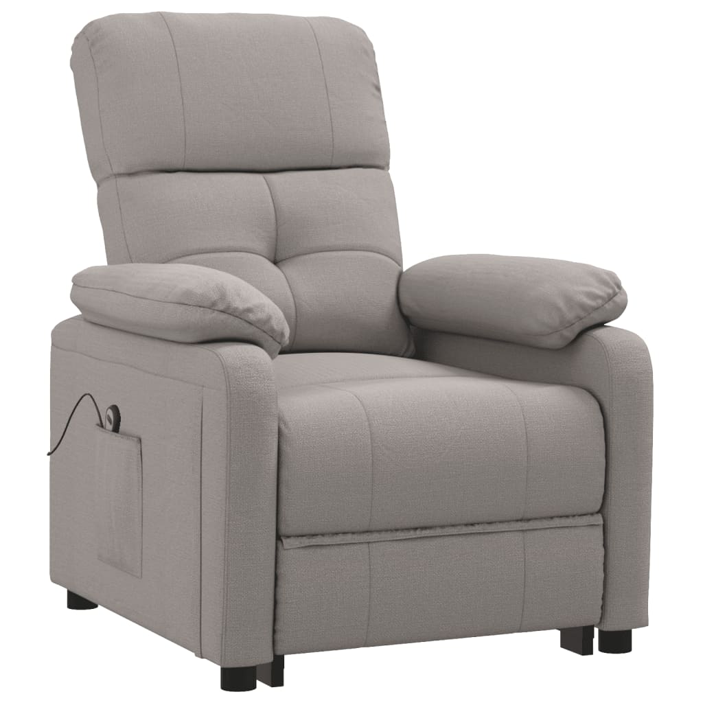 Sillón reclinable eléctrico tela gris taupé V9971 Vetonek