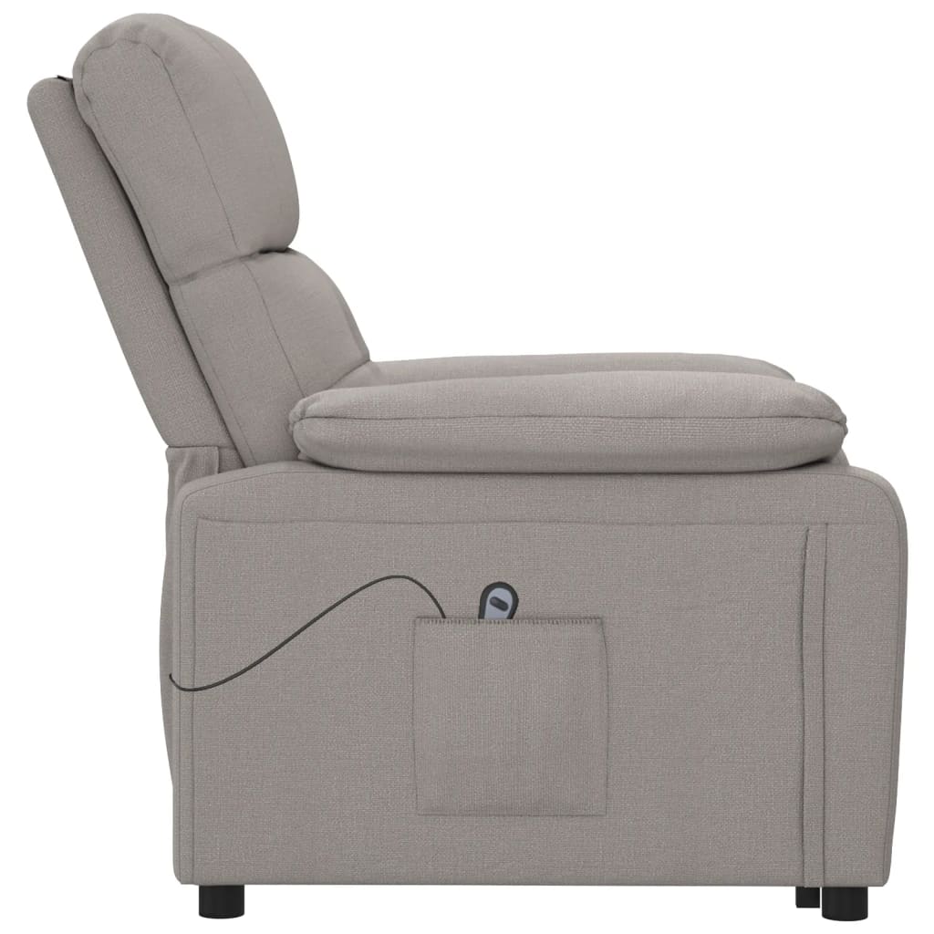 Sillón reclinable eléctrico tela gris taupé V9971 Vetonek