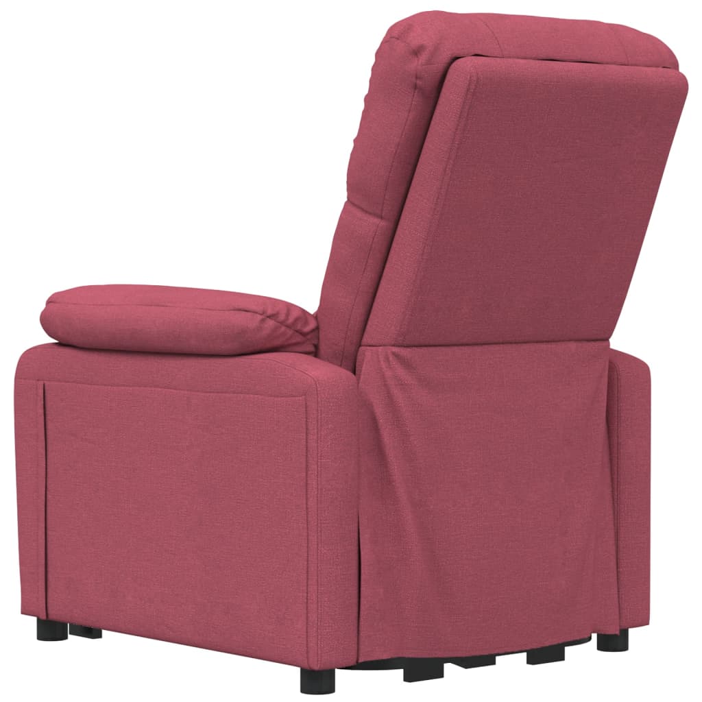 Sillón de masaje eléctrico tela rojo tinto vidaXL