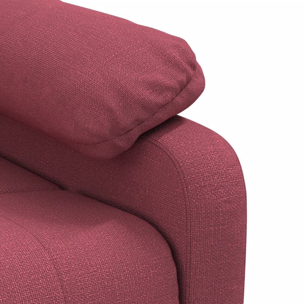 Sillón de masaje eléctrico tela rojo tinto vidaXL