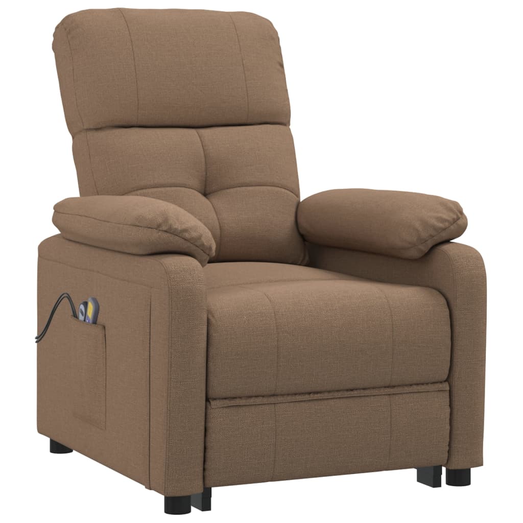 Electric massage armchair Brown fabric