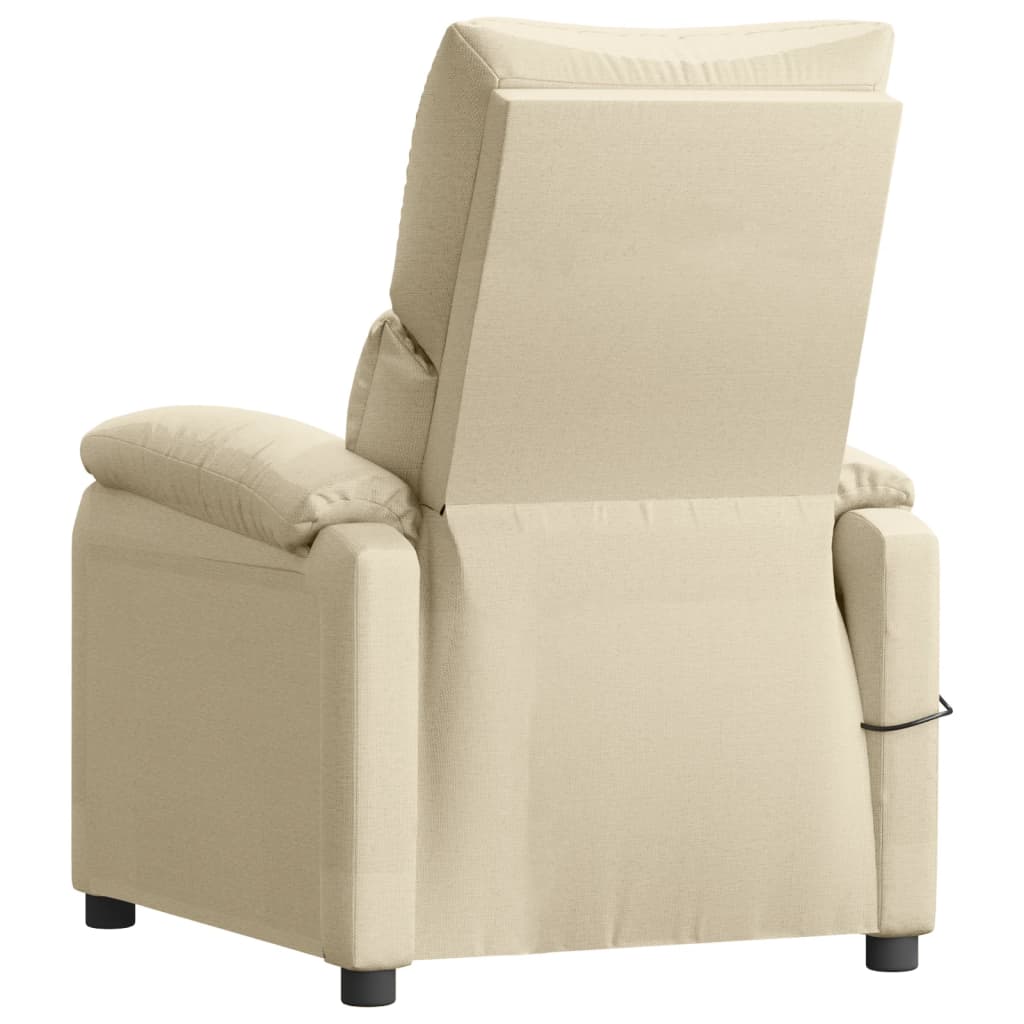 Sillón reclinable eléctrico de tela crema vidaXL