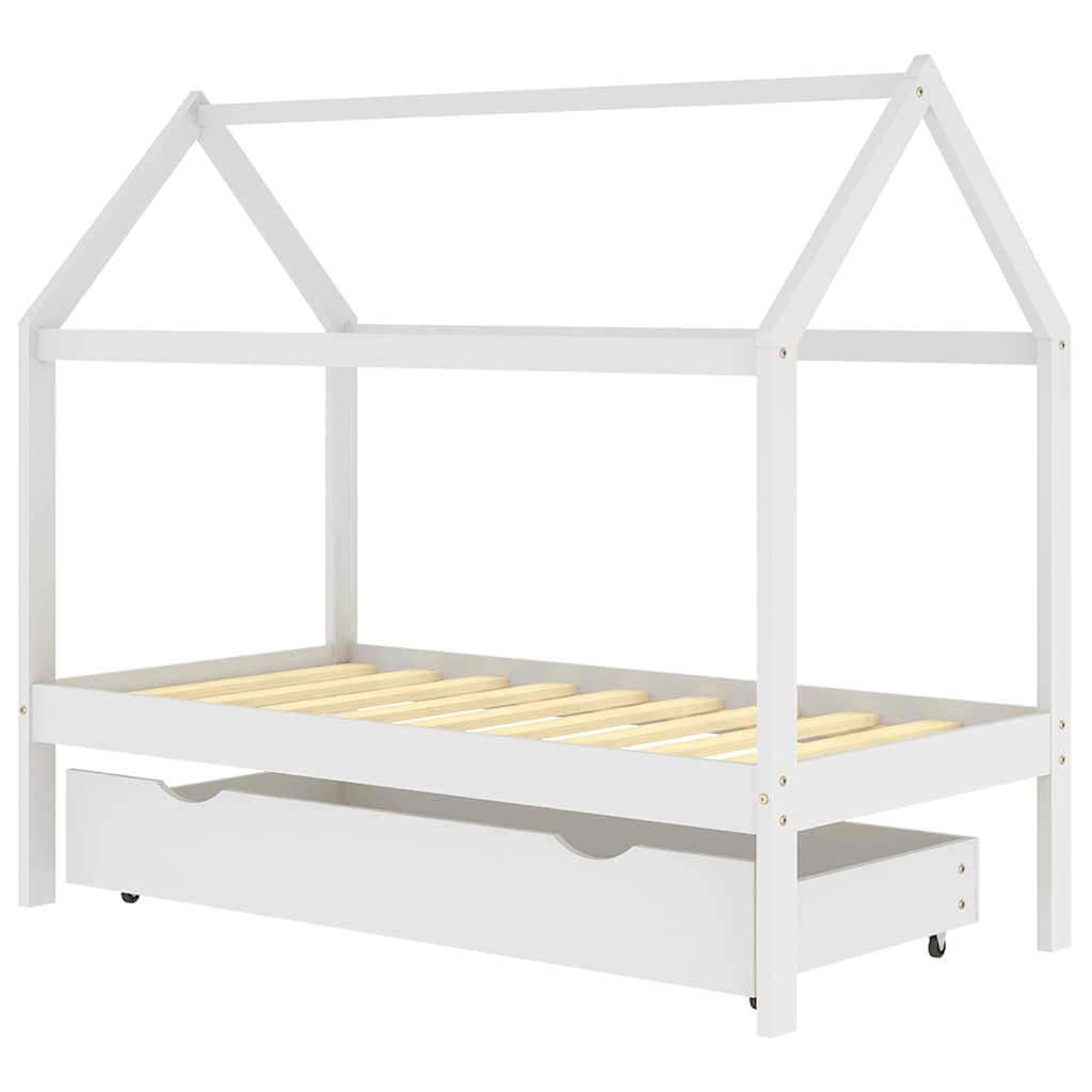 Estructura de cama infantil cajón madera pino blanco 80x160 cm vidaXL