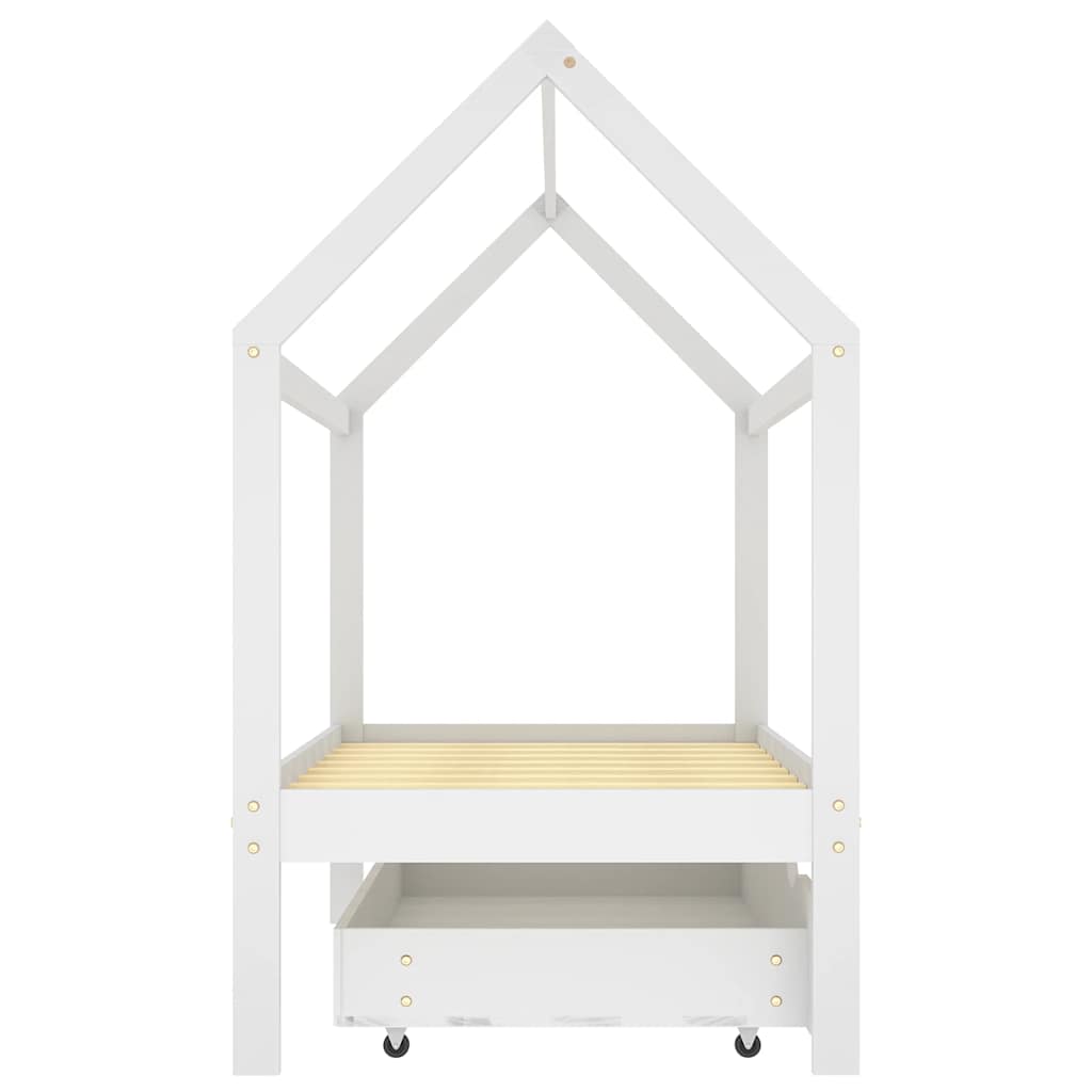 Estructura de cama infantil cajón madera pino blanco 80x160 cm vidaXL