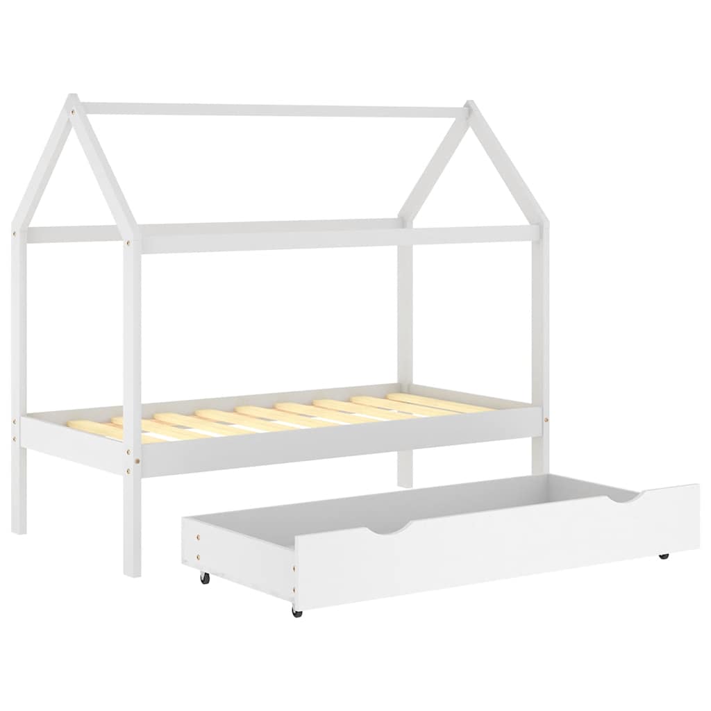 Estructura de cama infantil cajón madera pino blanco 80x160 cm vidaXL