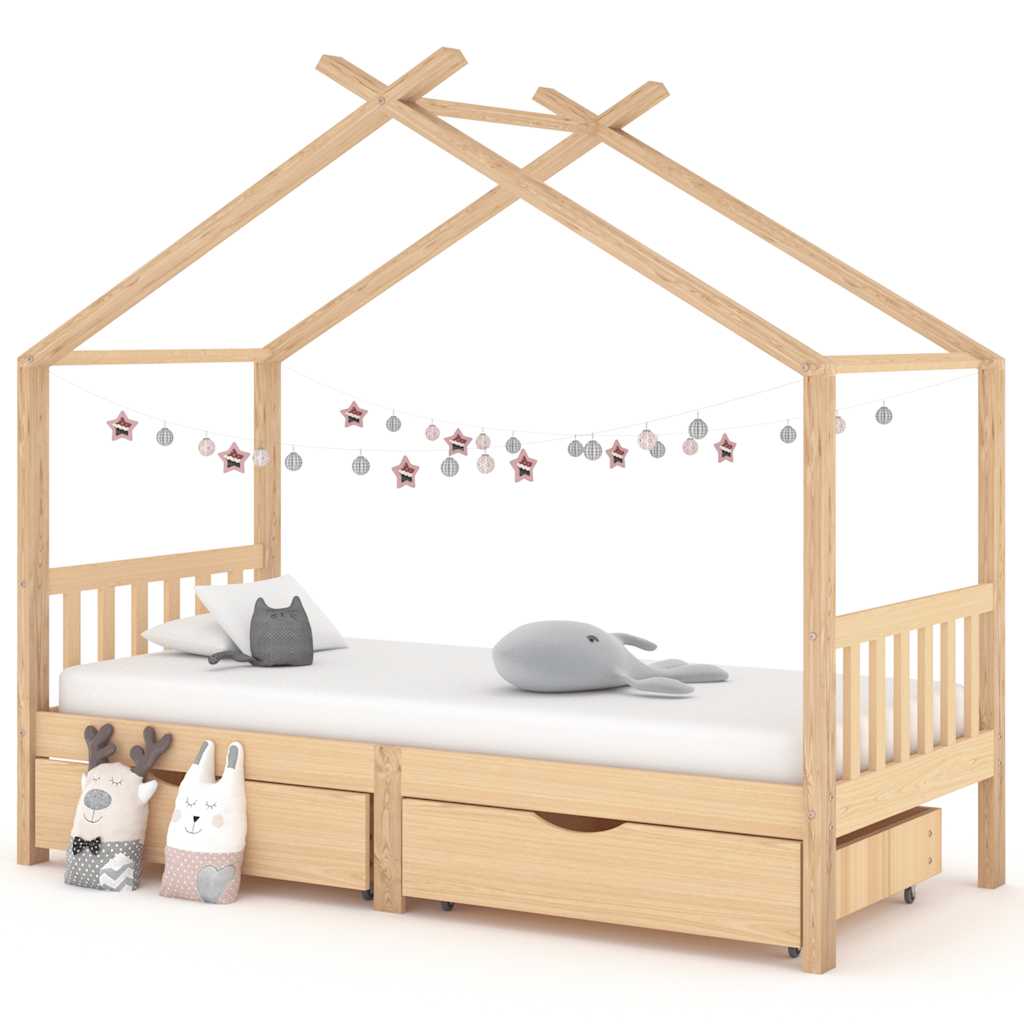 Vetonek Estructura cama niños con cajones madera maciza pino 90x200 cm