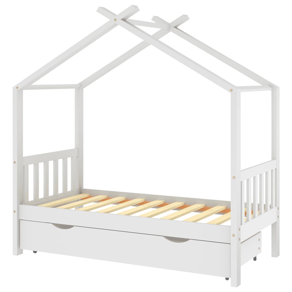 Estructura cama niños con cajón madera pino blanco 80x160 cm vidaXL