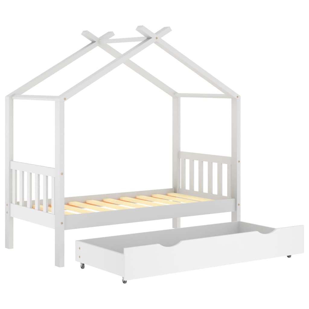 Estructura cama niños con cajón madera pino blanco 80x160 cm vidaXL