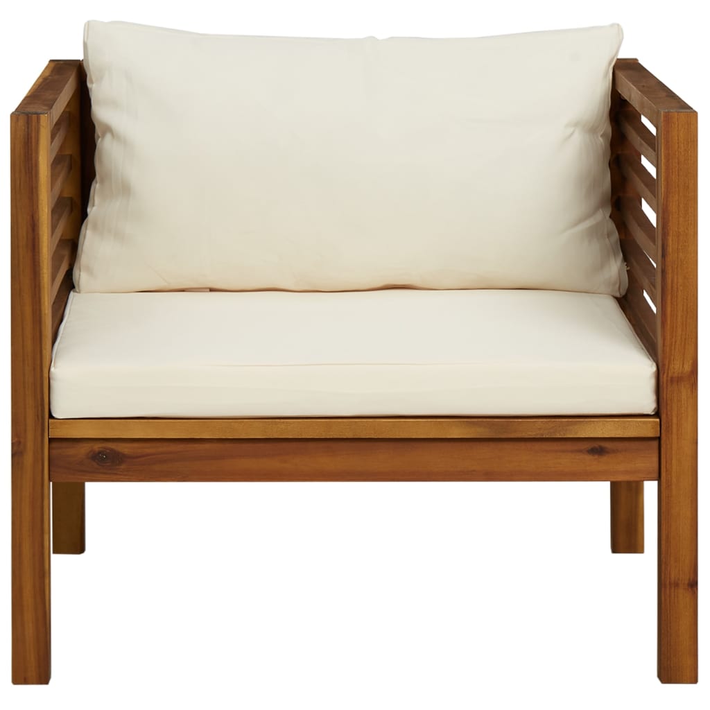 Jardin et coussin chaise blanche - Crème solide Acacia