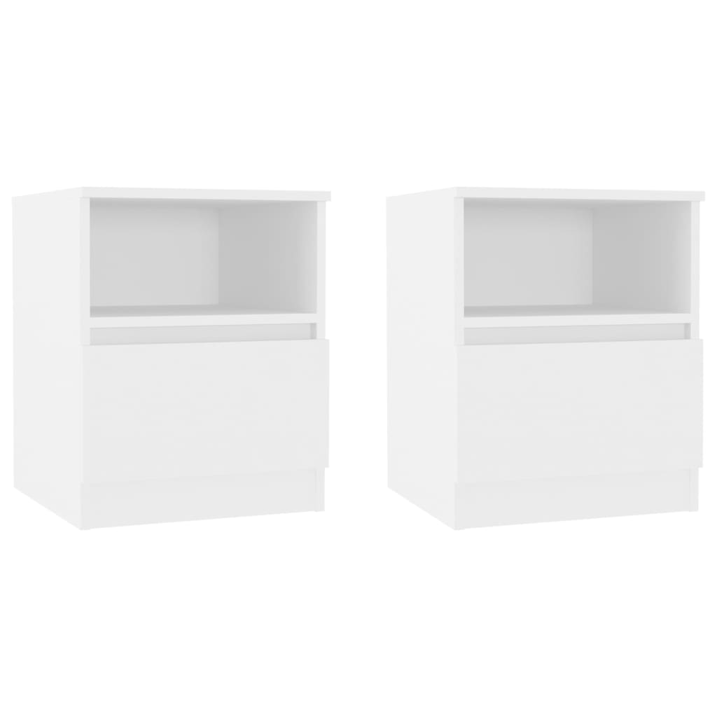 Mesitas de noche 2 uds madera blanco 40x40x50 cm - Vetonek