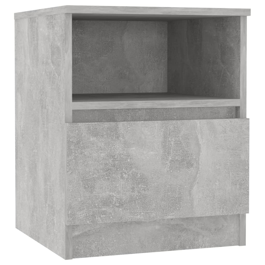 Night tables 2 units gray concrete 40x40x50 cm