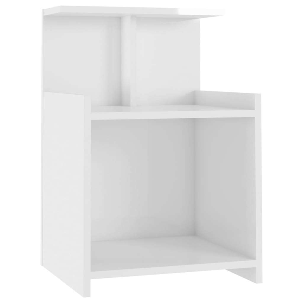 Night tables 2 units white shine 40x35x60 cm