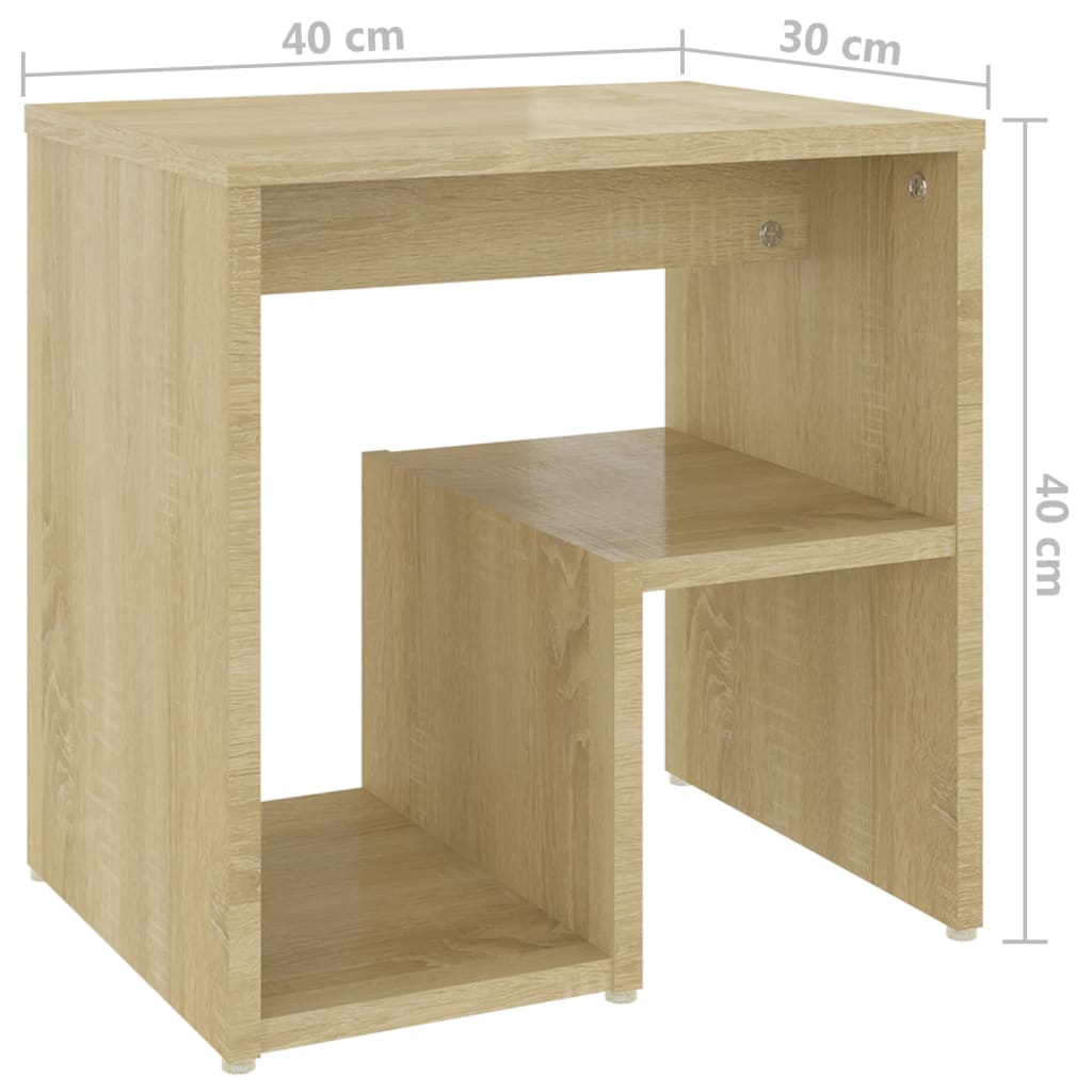 Mesita de noche madera contrachapada roble sonoma 40x30x40 cm vidaXL