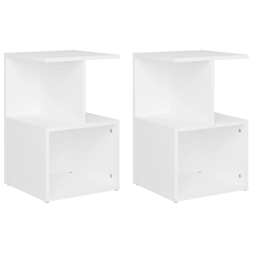 Mesitas de noche 2 uds madera blanco 35x35x55 cm - Vetonek