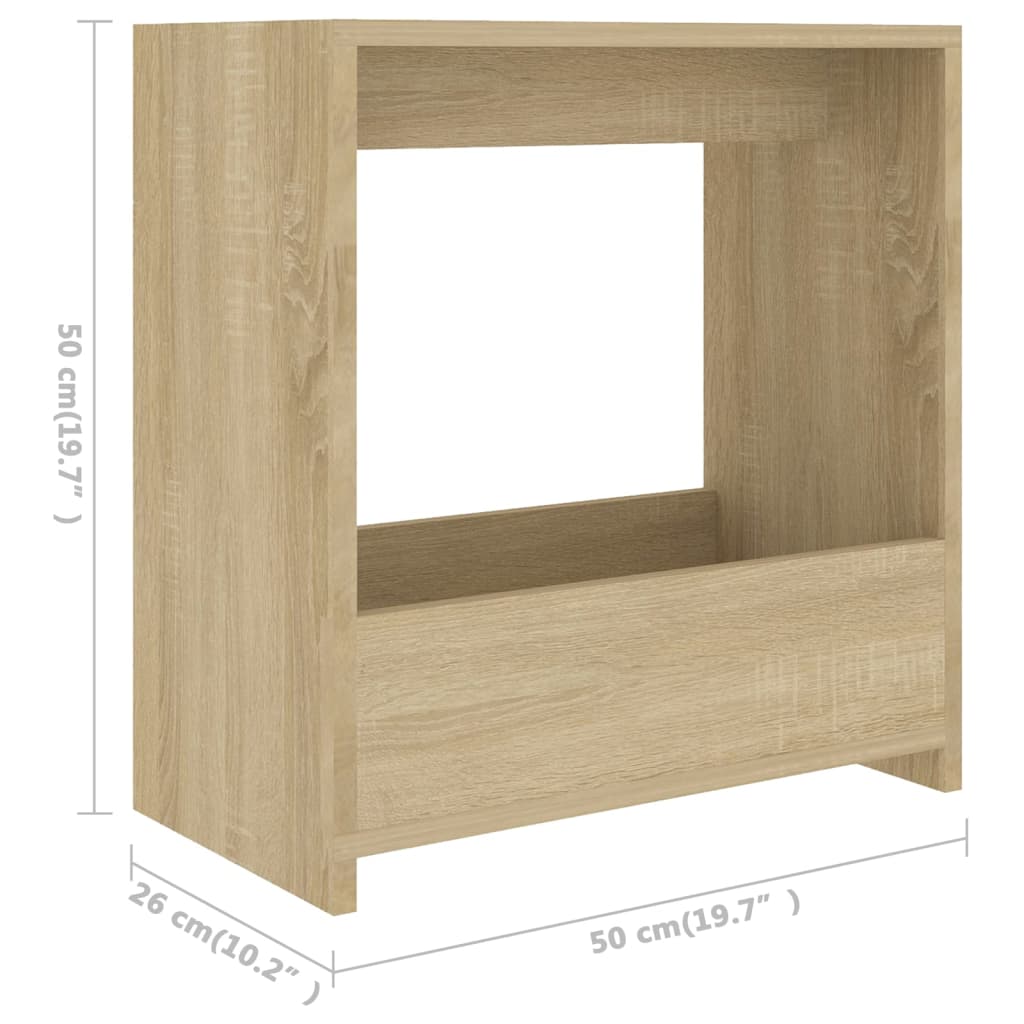 Mesa auxiliar de madera roble Sonoma 50x26x50 cm vidaXL