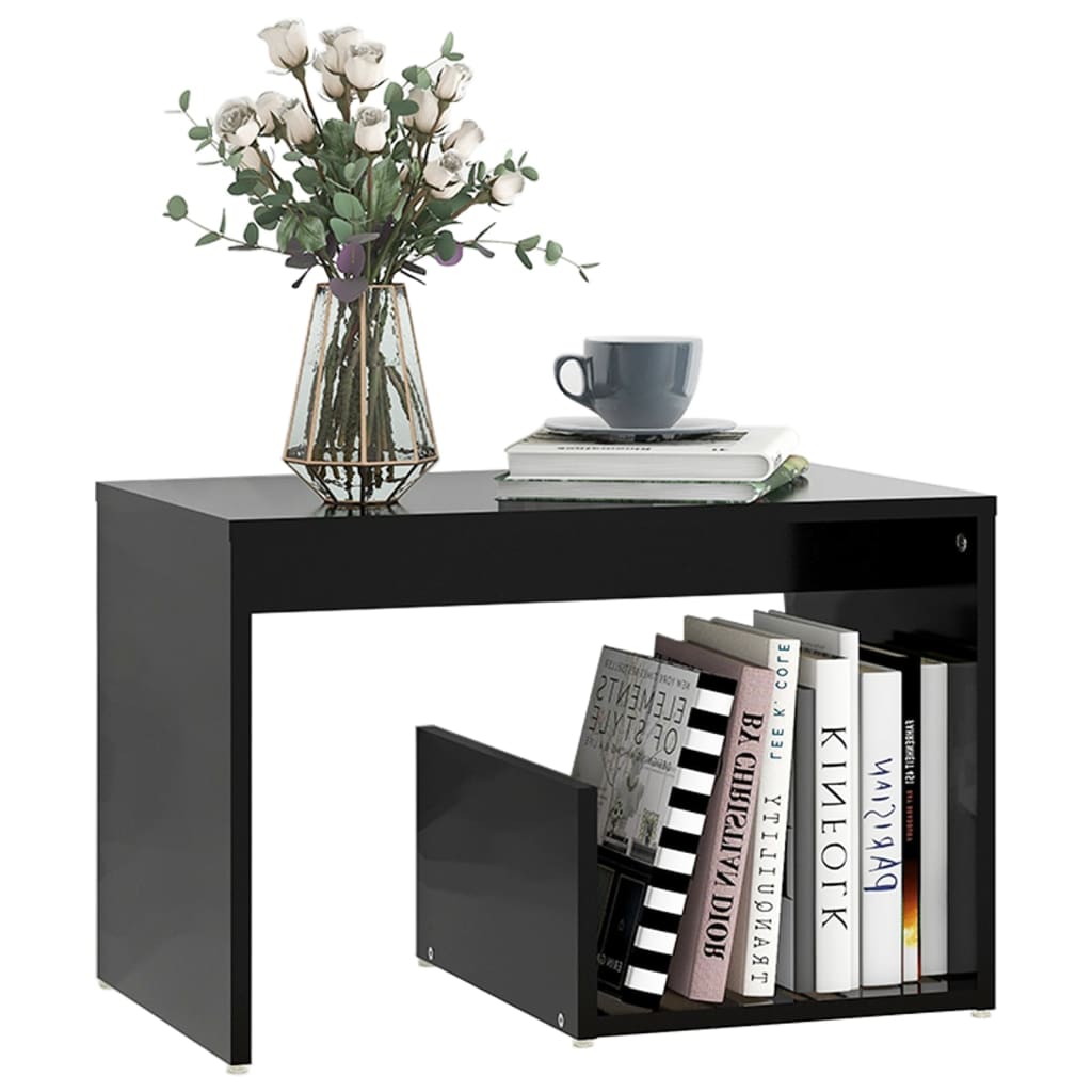 Black Wood Auxiliary Table 59x36x38 cm