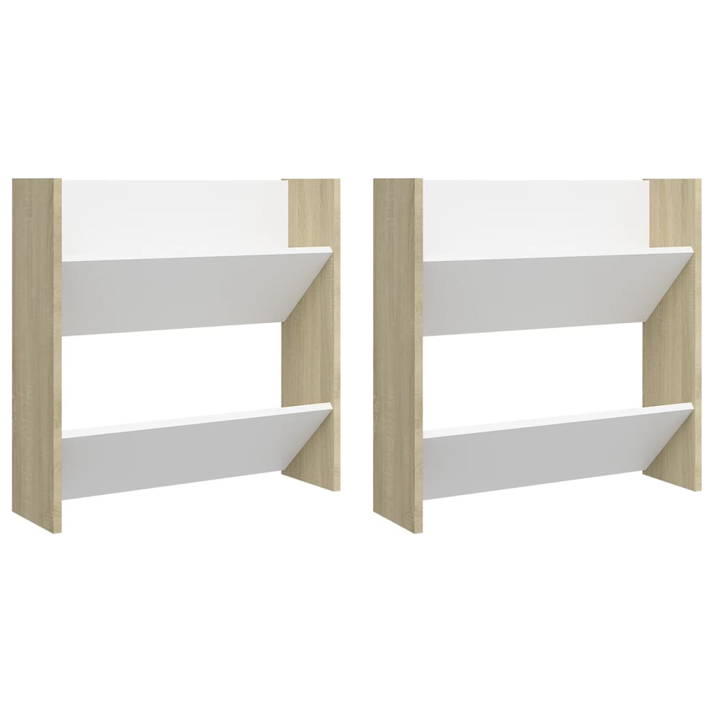 2uss White and Oak Wall Shoemakers 60x18x60cm