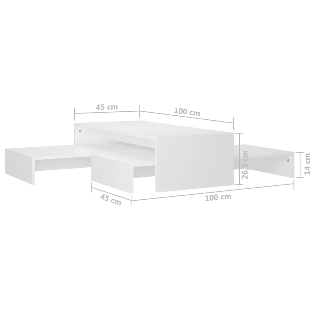 Mesas de centro 3 pzas madera 100x100x26,5 cm vidaXL