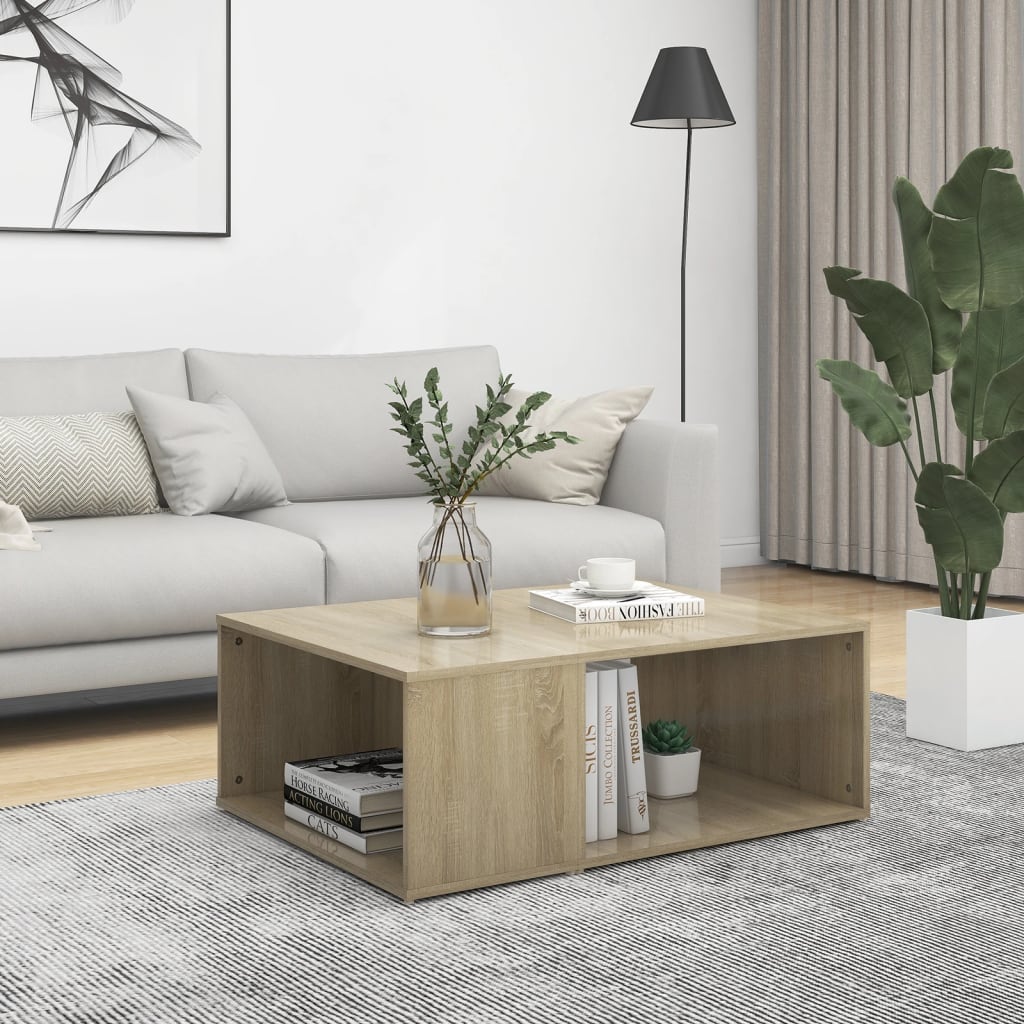 Vetonek Mesa de centro madera contrachapada roble Sonoma 90x67x33 cm