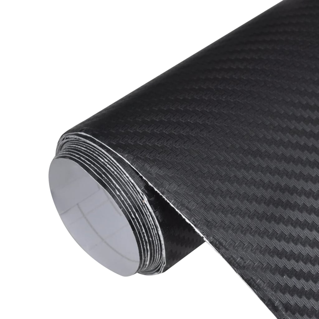 Vetonek Láminas 3D para coche 2 uds negro mate 100x150 cm+50x150 cm