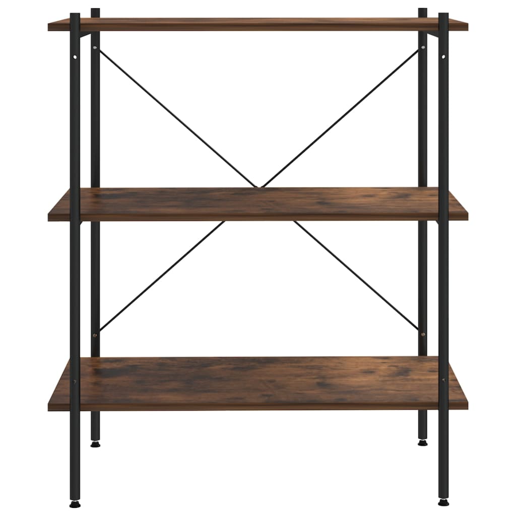 Black and dark wood shelf 80x40x92 cm