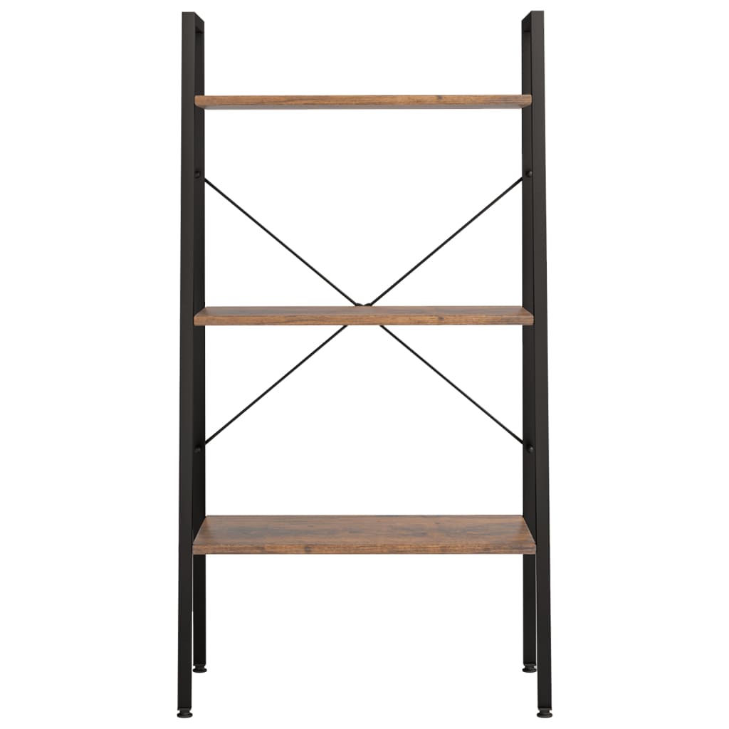 Stand Shelf 3 Baldas marró fosc i negre 56x35x108 cm