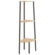 Vetonek Estantería esquina 3 niveles marrón claro negro 45,5x31,5x120cm