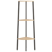 Estantería esquina 3 niveles marrón claro negro 45,5x31,5x120cm v3427 - Vetonek