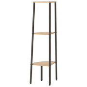 Estantería esquina 3 niveles marrón claro negro 45,5x31,5x120cm v3427 - Vetonek