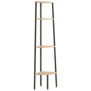 Vetonek Estantería esquina 4 baldas marrón claro negro 45,5x31,5x150 cm